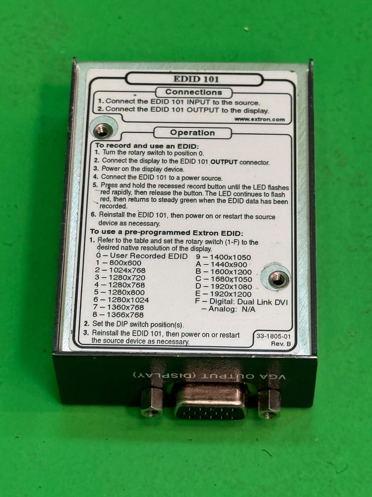 Extron EDID 101V Emulator with Minder for VGA 31 units