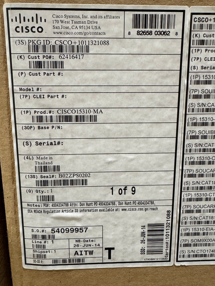 Cisco ONS 15310-MA Optical Networking System NEW