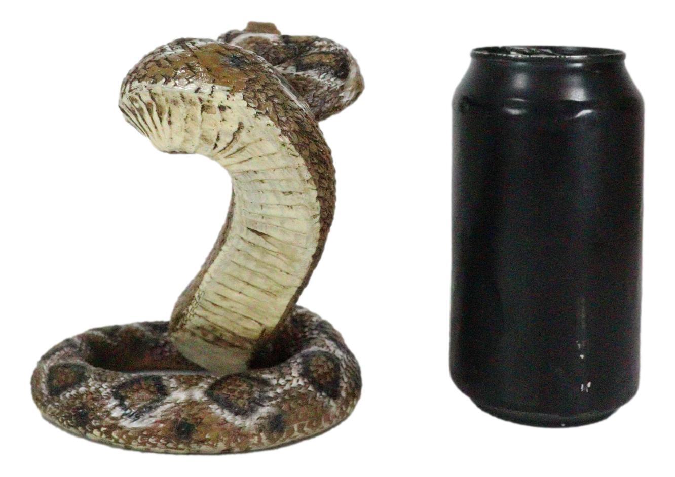 Realistic Ferocious Attacking Diamondback Rattlesnake With Fangs Bared Figurine