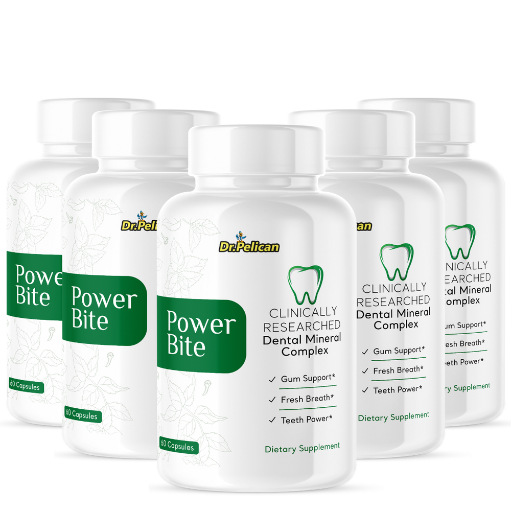 Power Bite-Teeth & Gum Support- 5 Bottles - 300 Capsules