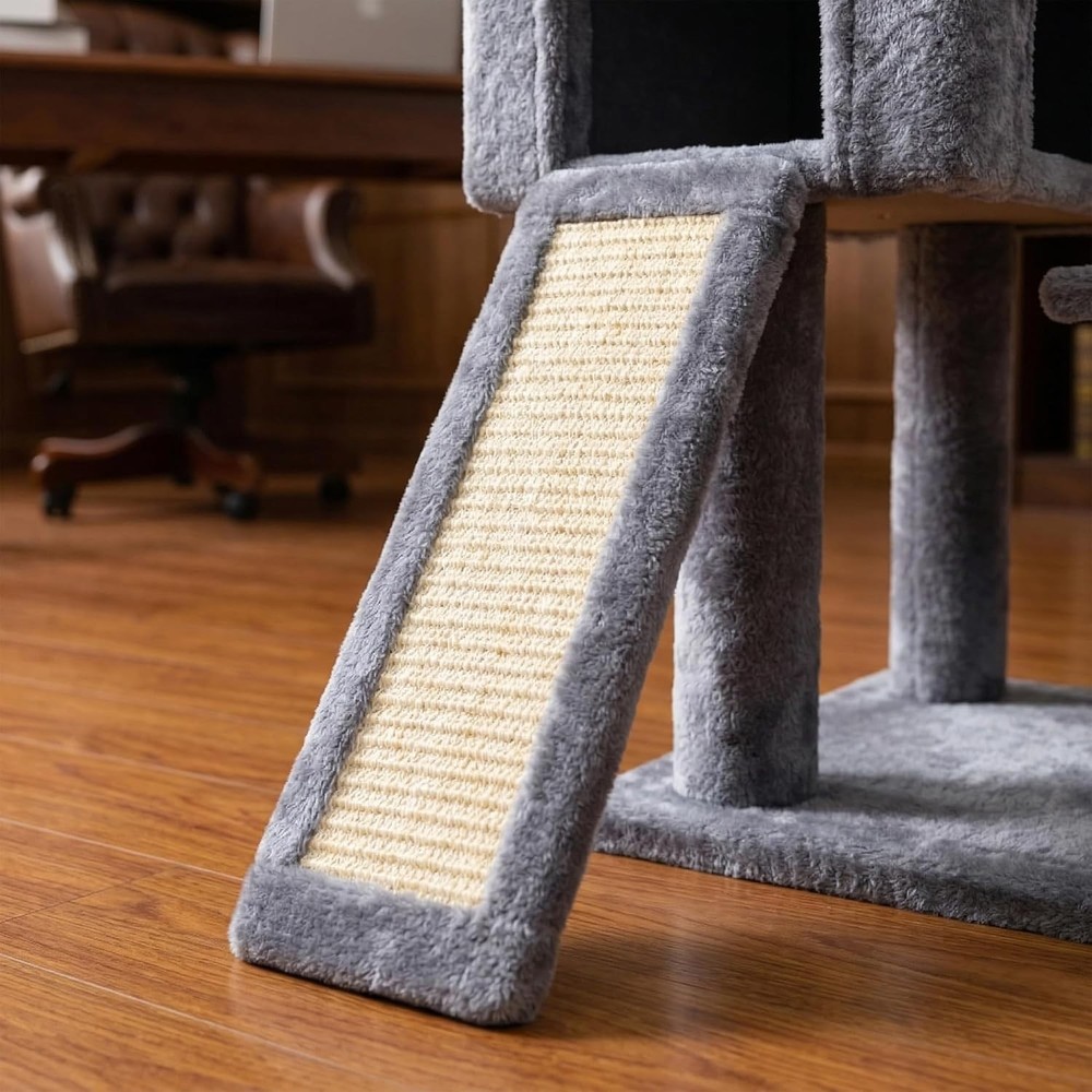 35.4'' Multifunction Cat Tree with Cozy Hammock & Hanging Ball, Cat Tower wit...