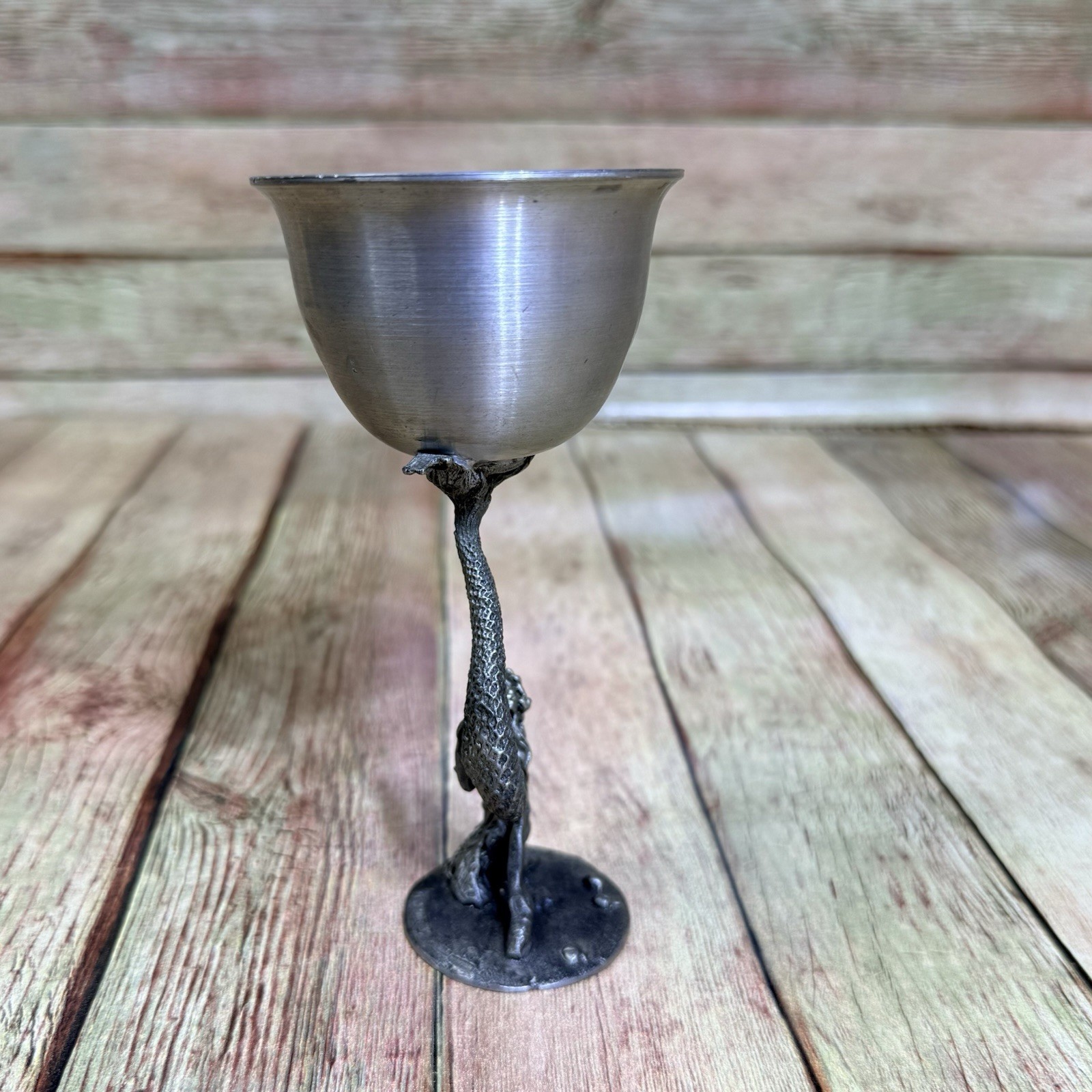 Vintage Maurus Gallo Pewter Mermaid Goblet 6.25 inches Renaissance