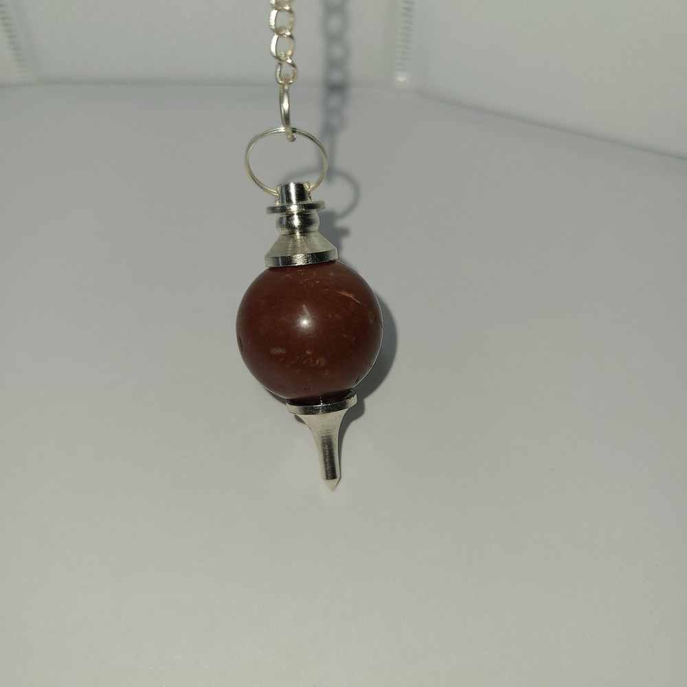 Red Jasper Sephoroton Ball Sphere Crystal Dowsing Pendulum Divination Tool