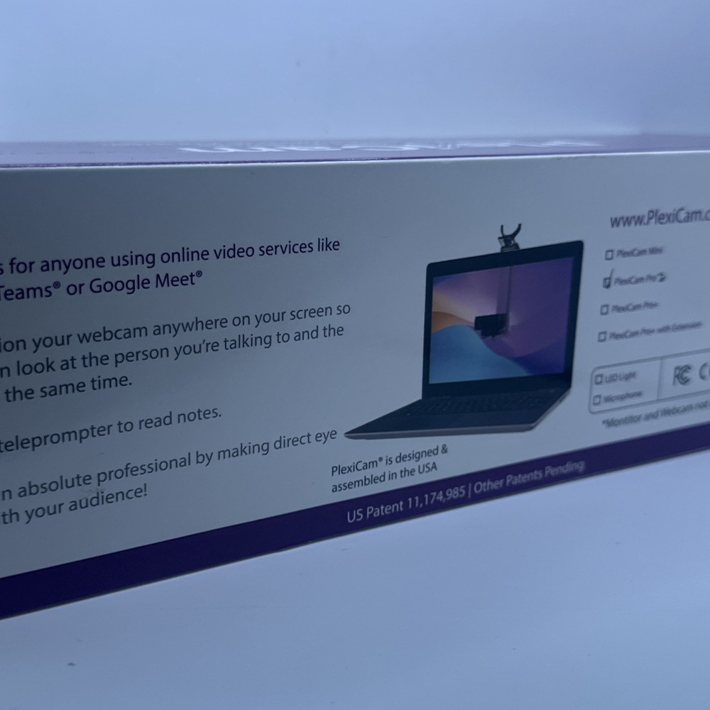 PlexiCam Pro V2 | Center Screen/Middle Screen Webcam Mount | Position Any Webcam