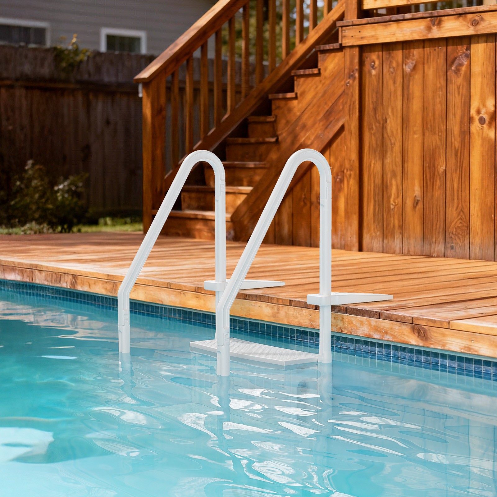 4 Steps Swimming Pool Ladder, Heavy Duty Step for Indoor Outdoor Garden Pool