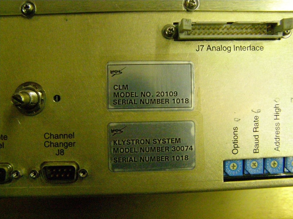 MCL Klystron System Power Microwave RF Amplifier Control Panel 20109 with Key