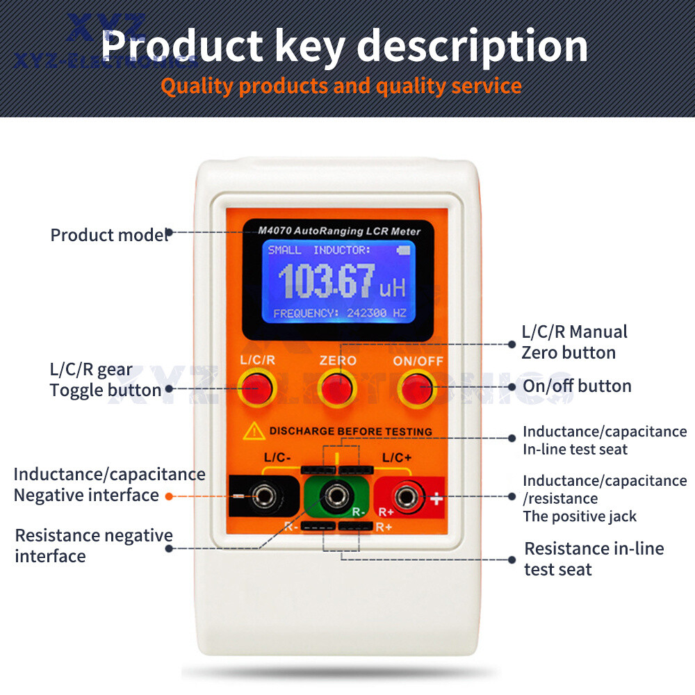 M4070 Auto Ranging LCR Meter Capacitance Inductance Resistance Tester Handheld