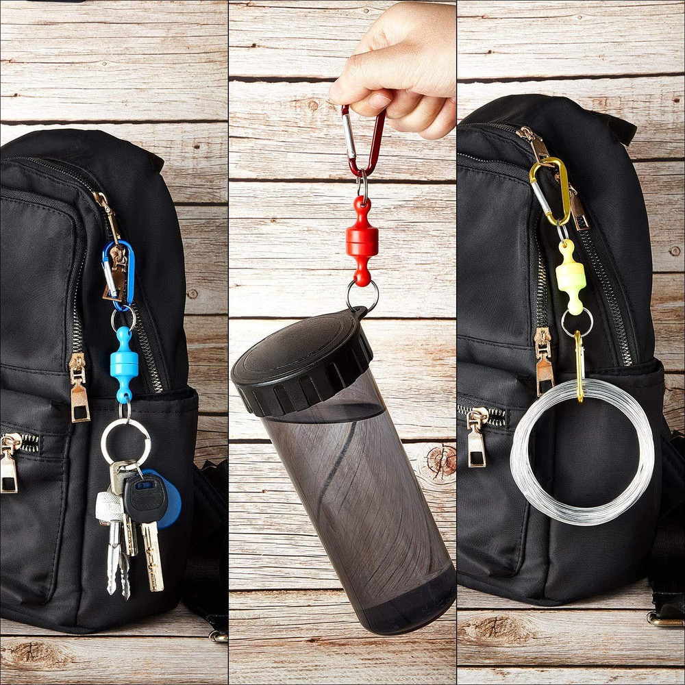 5 Pieces Magnetic Net Release Holder Net Release Clip Keychain Hook for Fly Fish
