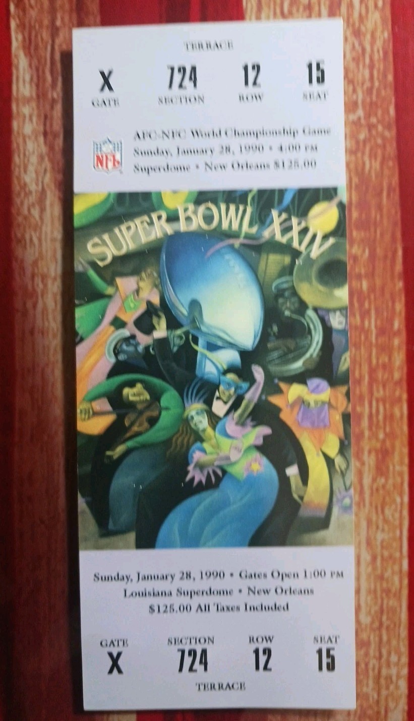 SAN FRANCISCO vs DENVER 1990 Football Super Bowl XXIV~ Replica Ticket By Sprint