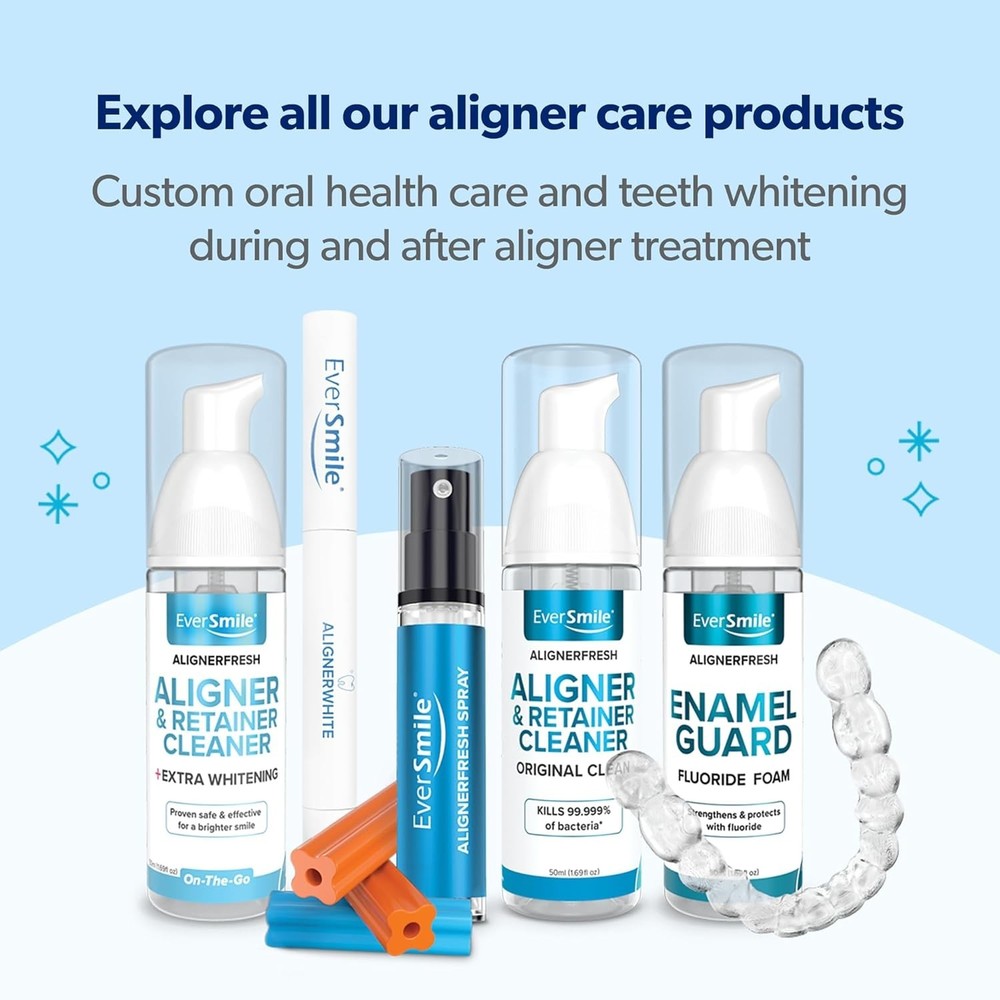 AlignerFresh Mint Foam – Teeth Whitener & Cleaner Compatible with Aligners 50ml