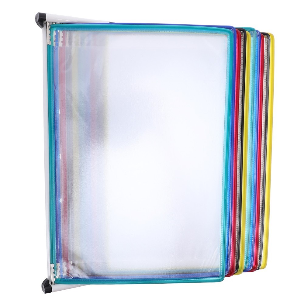 Wall Mount File Organizer: A4 Document Hanging Storage Holder With 10 Clear