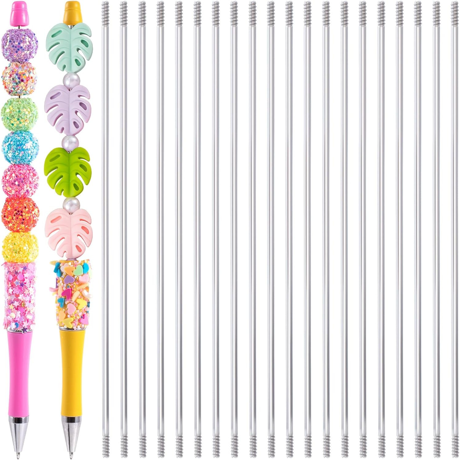 20 Rust-Resistant Stainless Steel Pen Extenders for Beadable Pens (4.6")