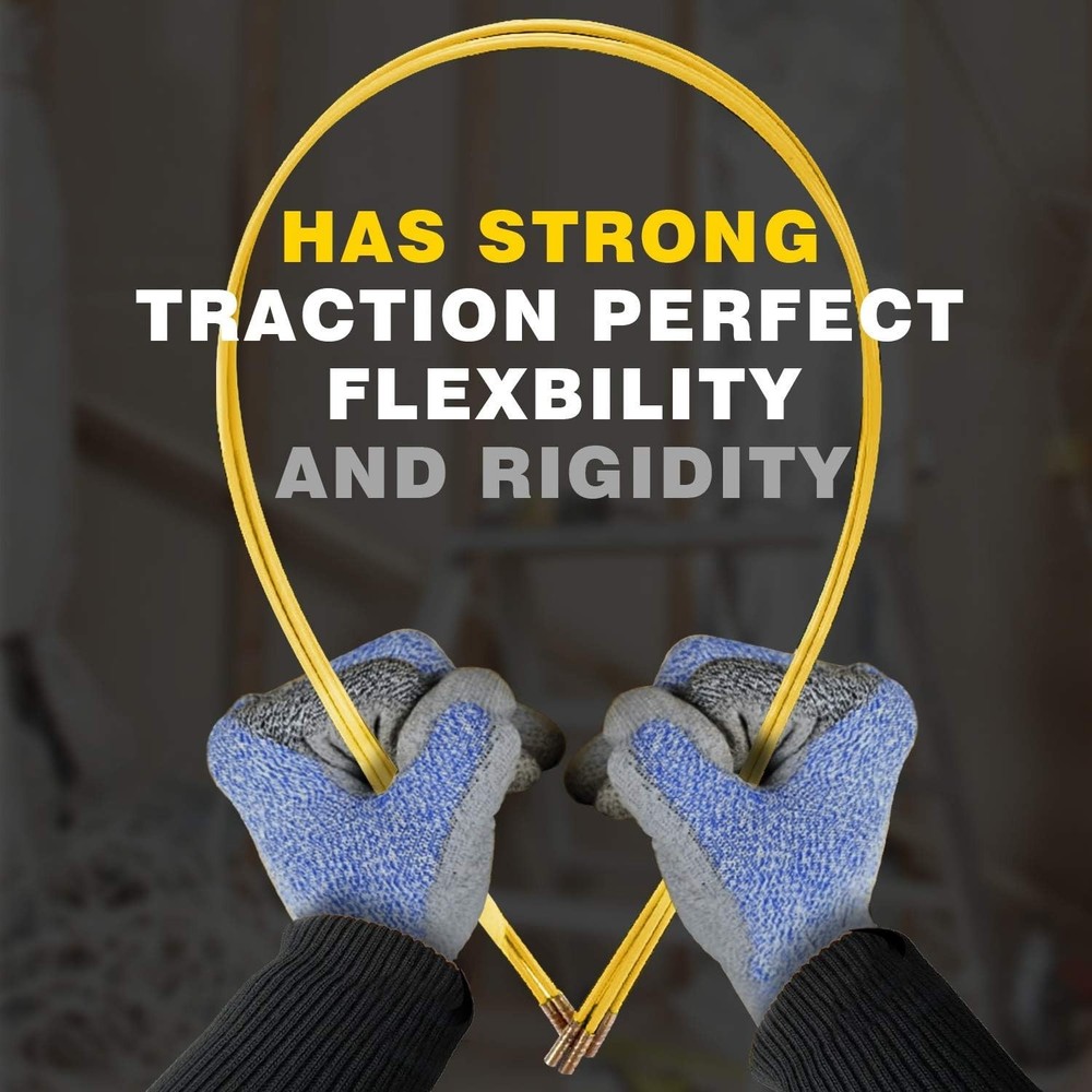 Professional 50ft Fiberglass Fish Tape - Durable Yellow Wire Pulling Tool