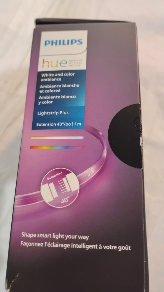 Philips Hue Bluetooth Smart Lightstrip Plus 1m/3ft Extension (No Plug), White