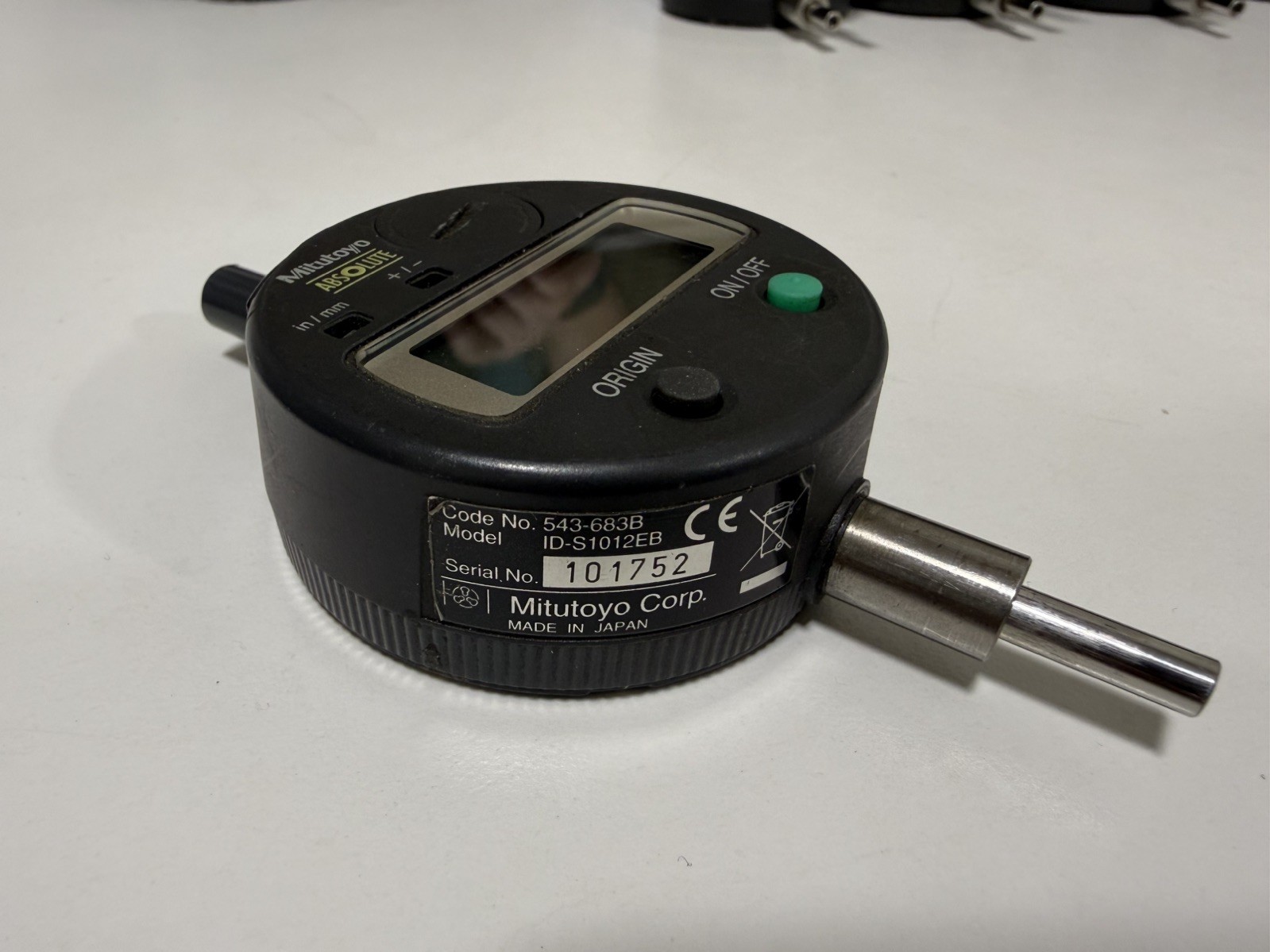 (Qty 12) MITUTOYO 543-683B, Model ID-S1012EB Digital Indicator Abs (Lot of 12)