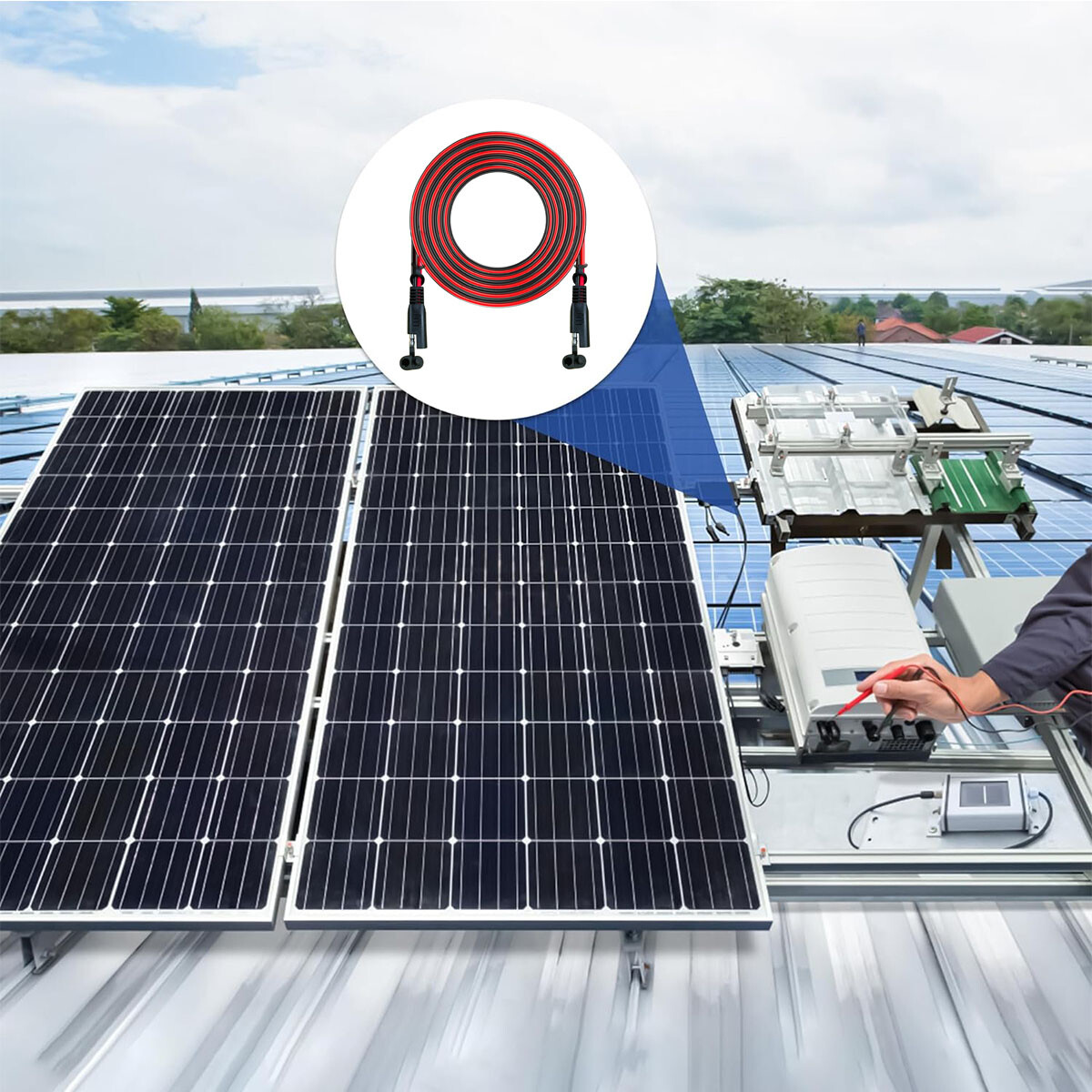 16AWG/14AWG Extension Cord SAE To SAE Battery Cable Tender Terminal Connector