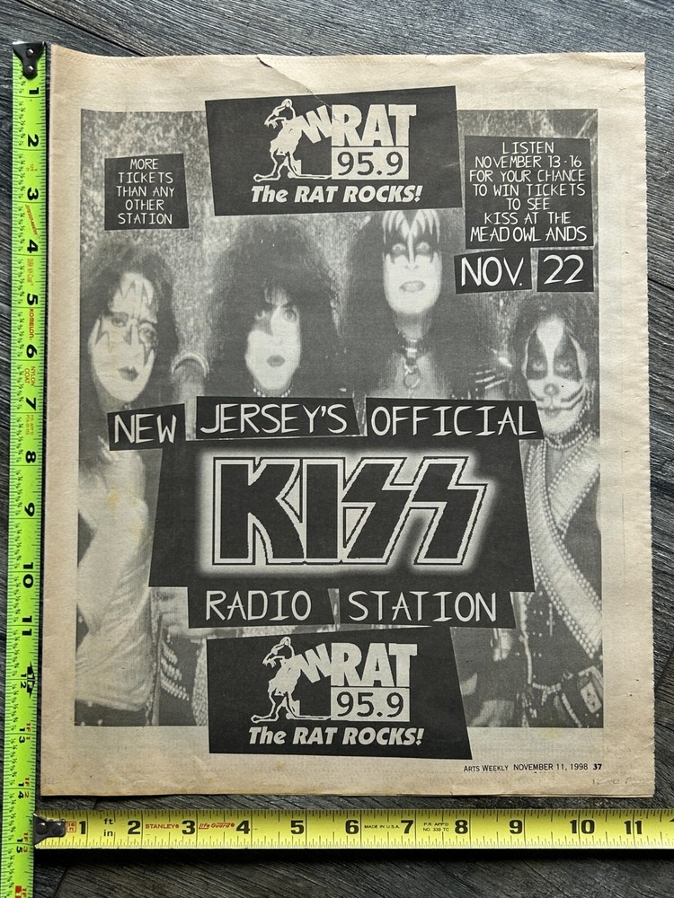 KISS Concert Ad Psycho Circus Tour Meadowlands NJ WRAT Radio Vintage Kiss 11x14