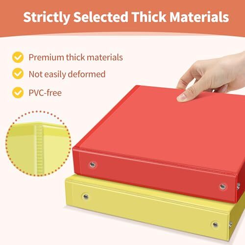 3 Ring Binder 6 Pack, Clear View Binder Three Ring 1 Inch Classic Assortment