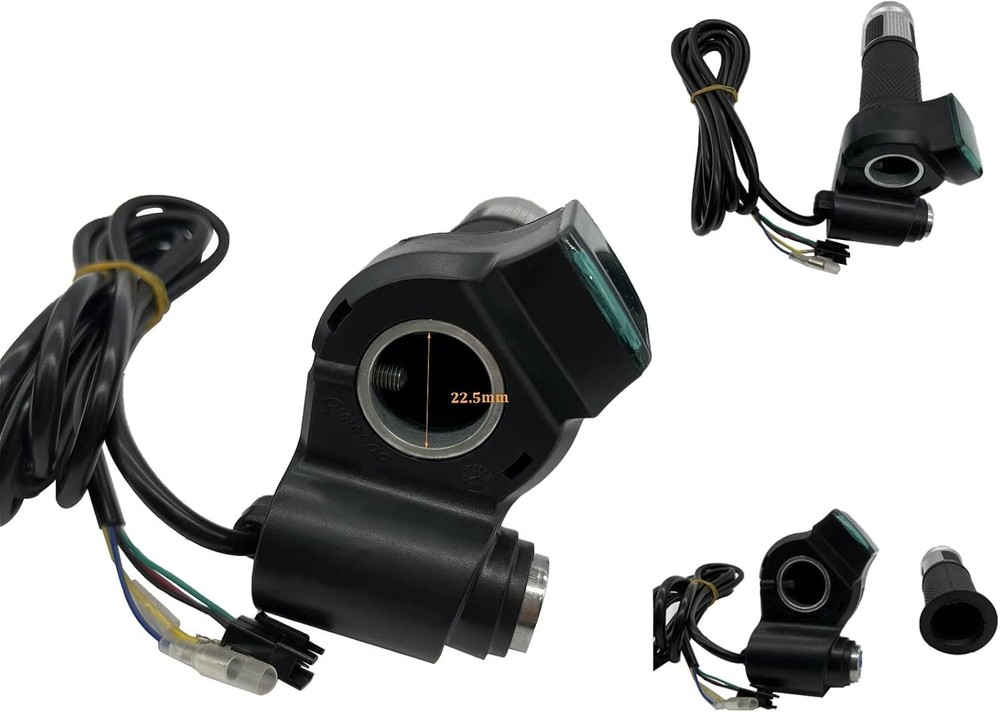 Universal Electric Bicycle Throttle Grip with Voltage Display & Comfortable Grip