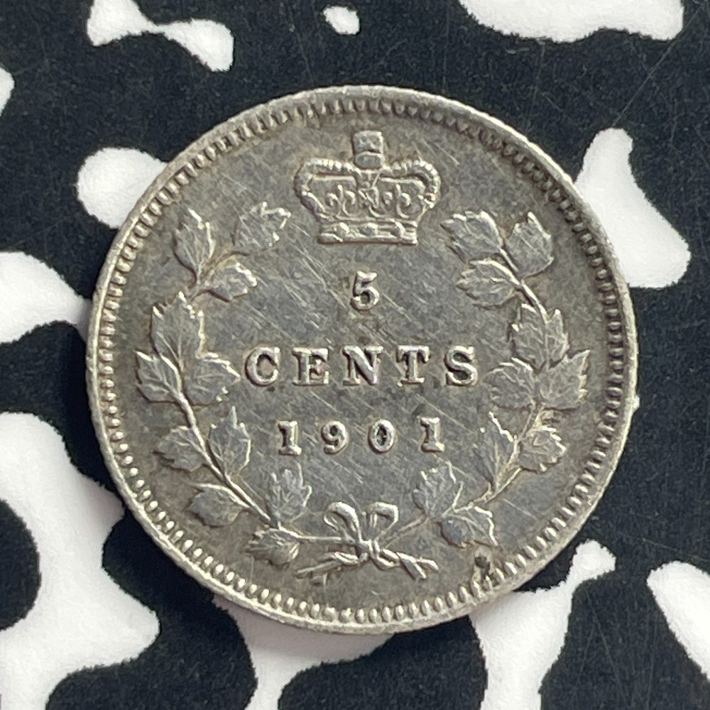 1901 Canada 5 Cents Lot#C2271 Silver! Nice!