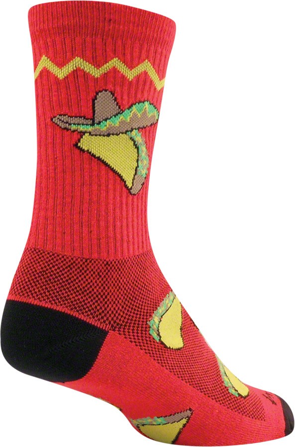SockGuy Crew Taco Socks - 6 inch, Red, Small/Medium