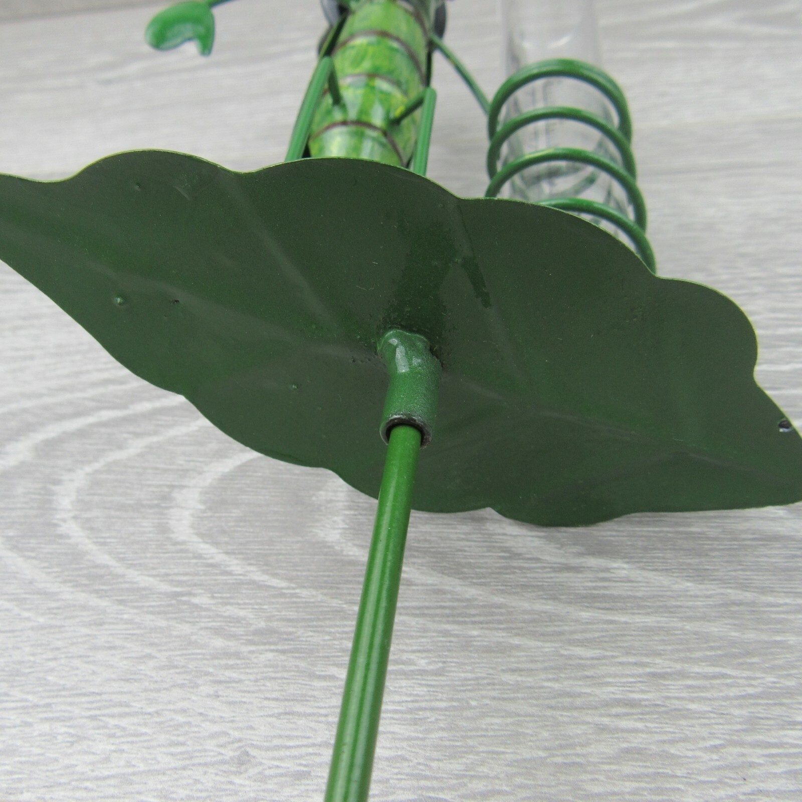 Rain Gauge Garden Metal Stake Decorative Grasshopper Outdoor Yard Decor