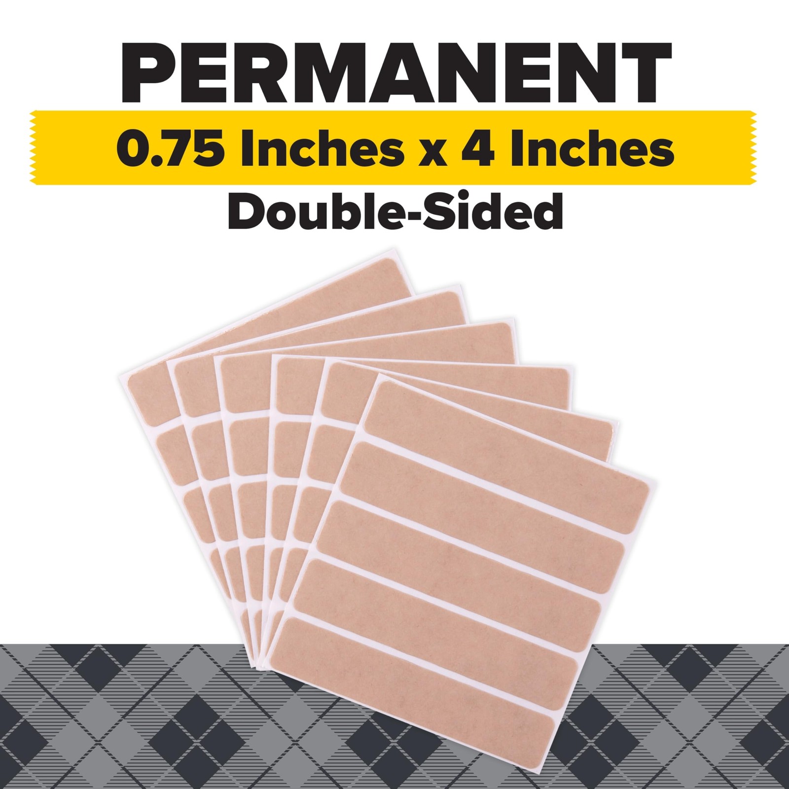 Scotch Permanent Fabric Tape Strips, 0.75 in. in x 4 x 0.01 in, Clear