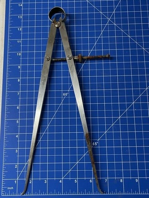 LUFKIN 42-12 Inside Caliper with Solid Nut, 12" VINTAGE rusty