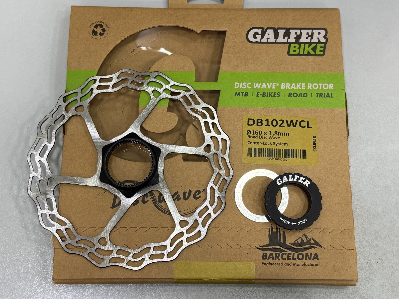 Galfer Wave Fixed Centerlock Disc Brake Rotor (140/160/180mm x1.8mm) Road/Gravel