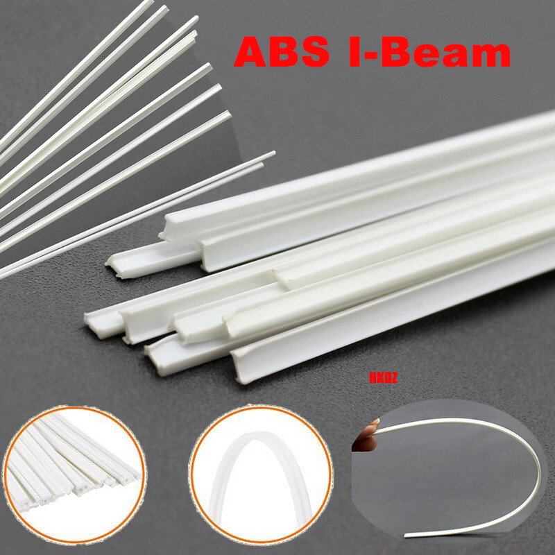 ABS I-Beam Strip DIY Fun Technology Architecture Builde Model Making Cabin White