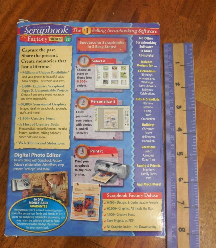 Scrapbook Factory Deluxe 4.0 Software Nova Dev. Windows XP or Vista