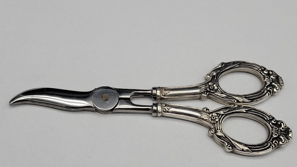 Vintage WEB STERLING HANDLE GRAPE SHEARS, ITALY