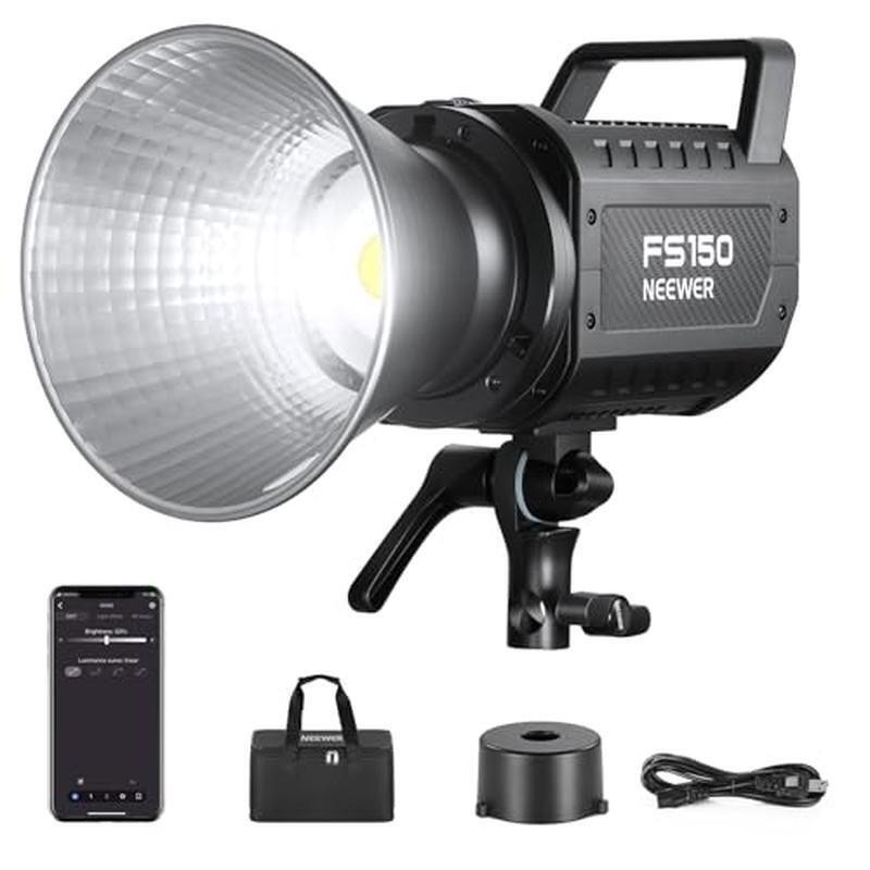 130W LED Video Light Wireless Control PWM Dimming Bowens Mount 9 Effects Black