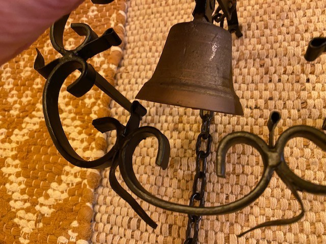 SPANISH REVIVAL IRON PULL CHAIN DOOR BELL! # 21316