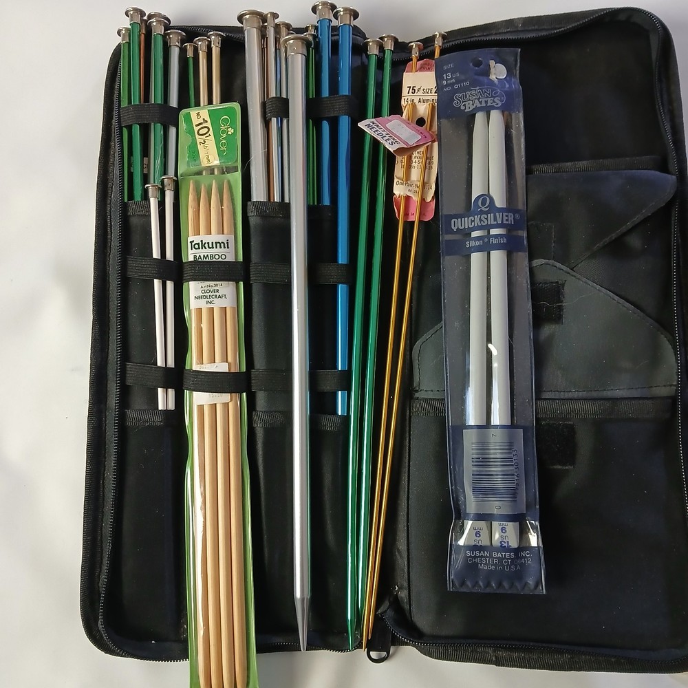Mixed Lot Knitting Needles and case