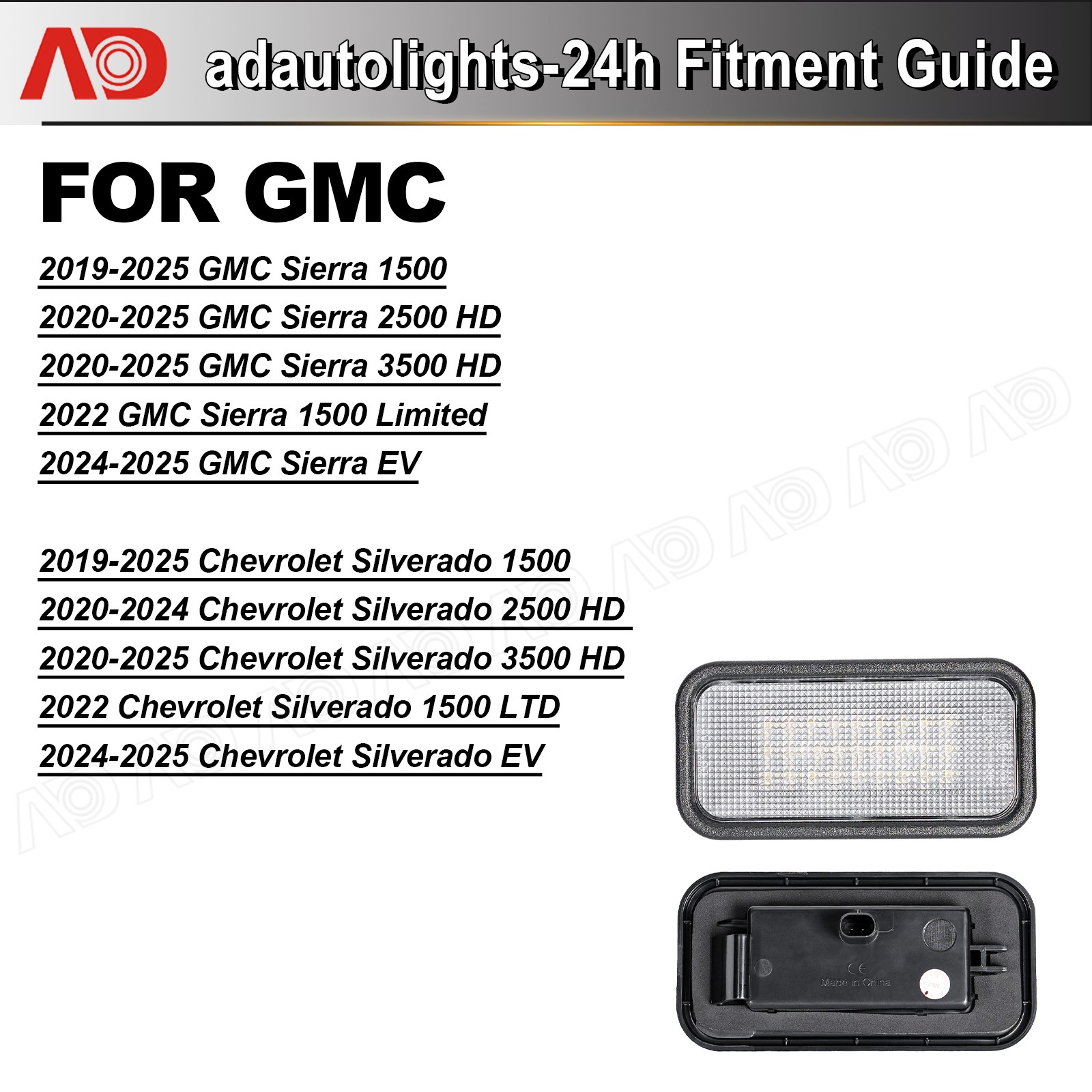 2PCS LED Cargo/Trunk Light For Chevrolet Silverado/GMC Sierra 1500 2500HD 3500HD