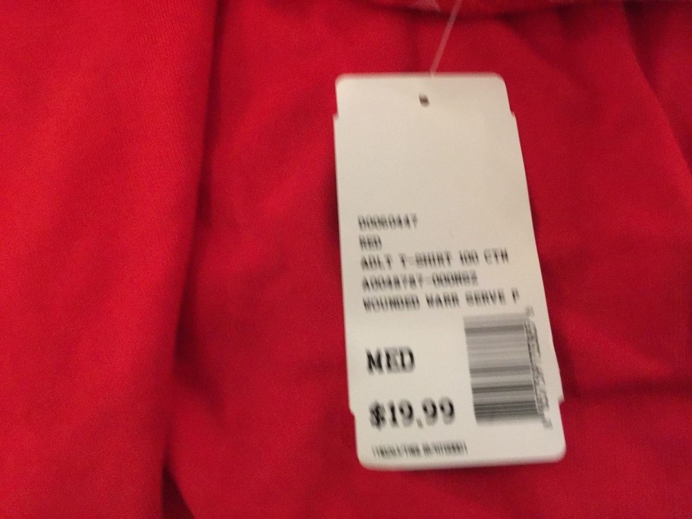 WOUNDED WARRIOR PROJECT TSHIRT,NOS,MEDIUM,RED,100% cotton ,