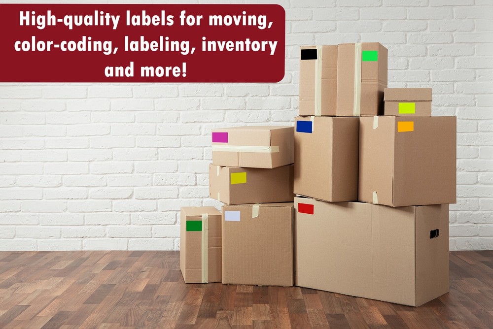 Moving 3x2 Inch Adhesive Sticker Color Coding 7.5 cm x 5 cm Rectangular Labels