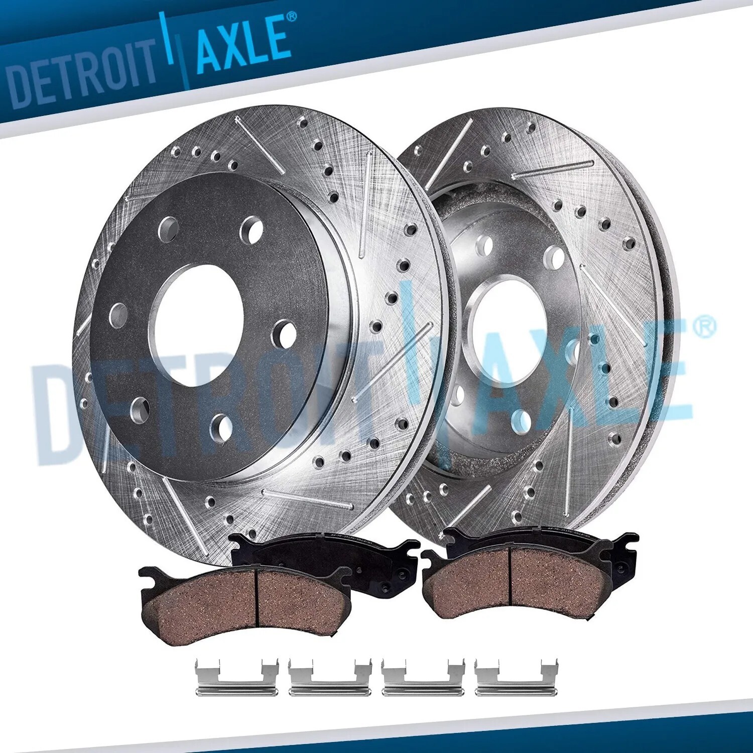 Front Drilled Rotors Brakes Pads for Tahoe Silverado Sierra Savana Yukon XL 1500