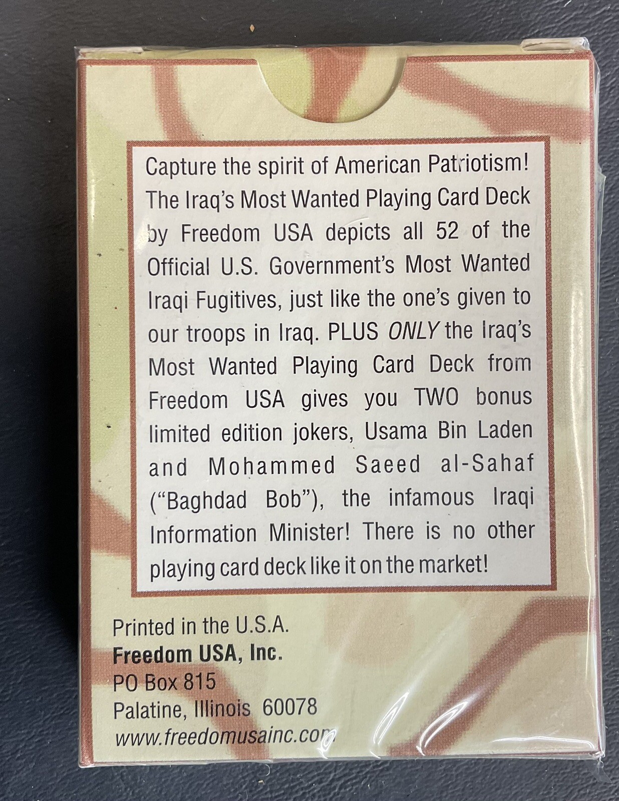 Iraq's Most Wanted Authentic Playing Cards Limited Edition Joker VTG Sealed Deck