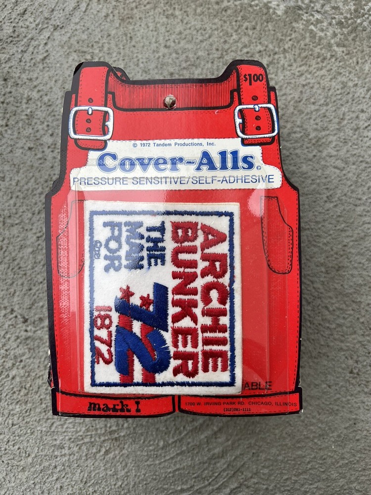 1970s Archie Bunker For President Patch, SEALED