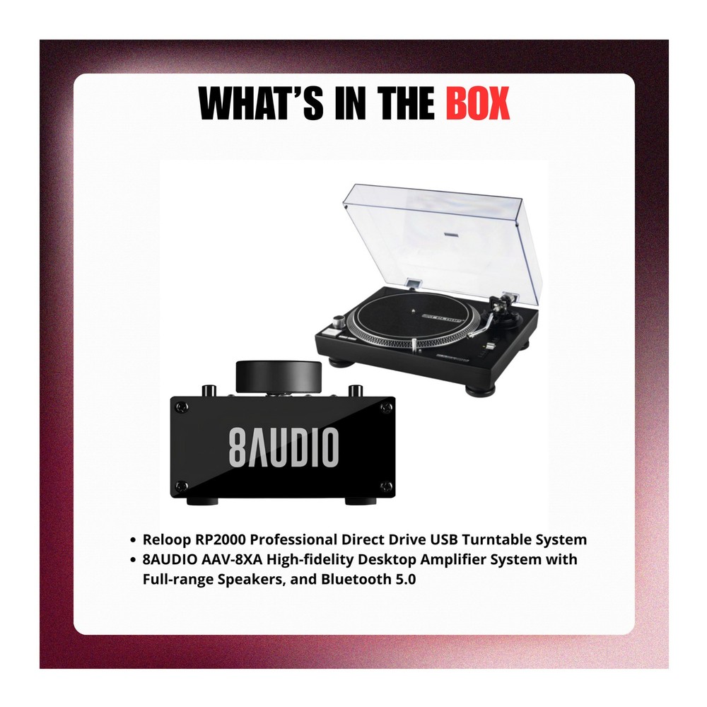 Reloop RP2000 Professional Direct Drive USB Turntable with Amplifier System