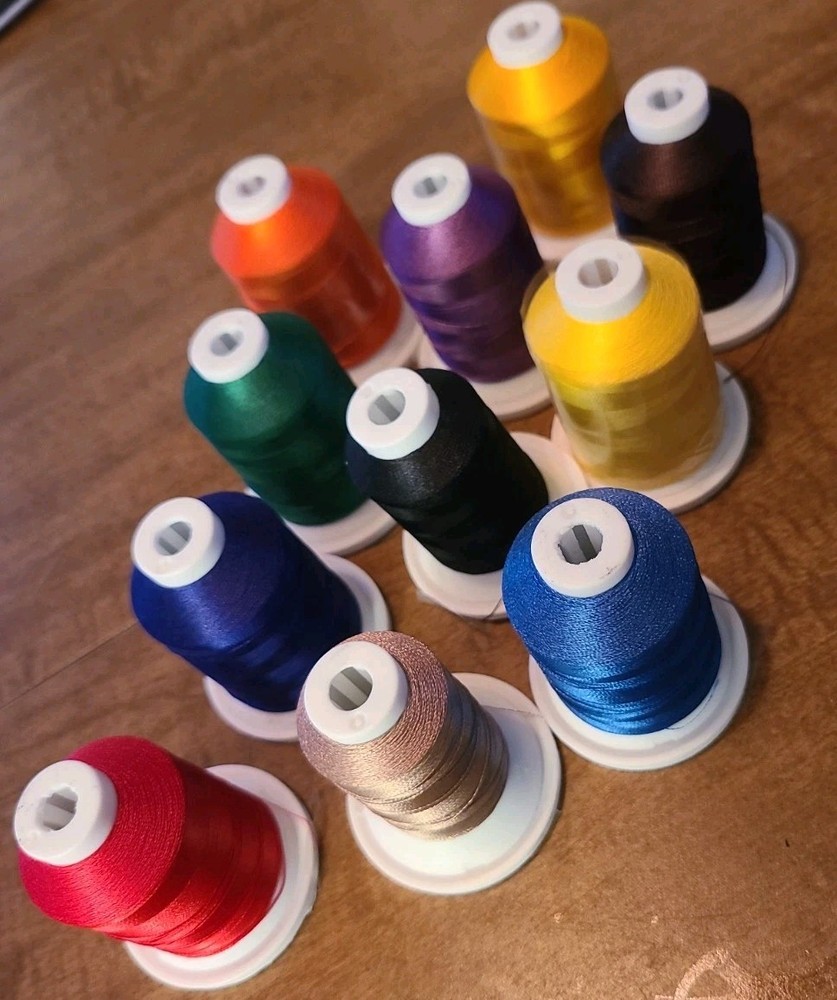 Simplicity Pro Embroidery Thread Lot 11 Spools 1100yd Polyester Mixed Colors