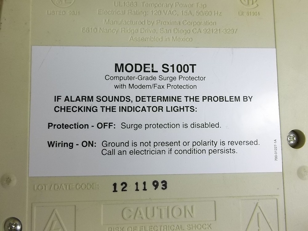 Proxima S100T Computer Grade Surge Protector*FREE SHIPPING*