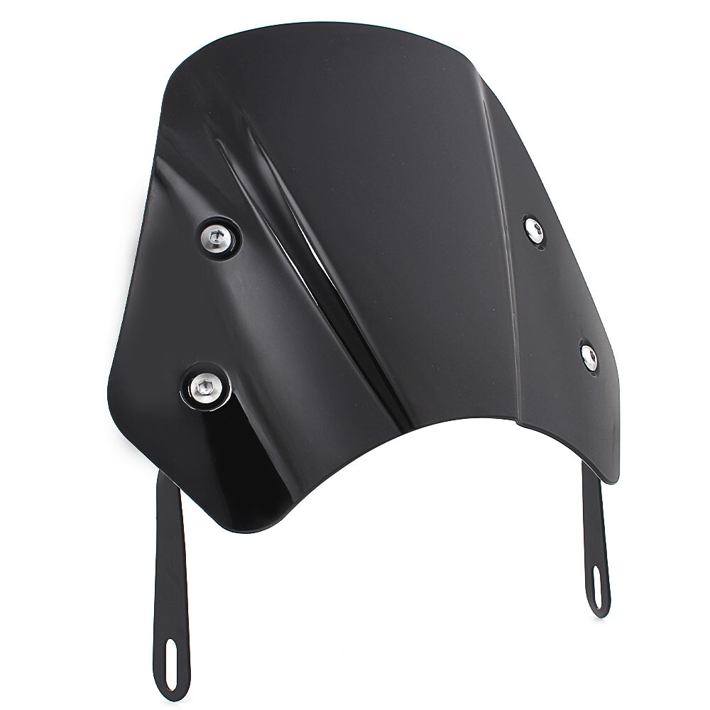 5"-7" Motorcycle Black Universal Headlight Fairing Windshield Windscreen Shield