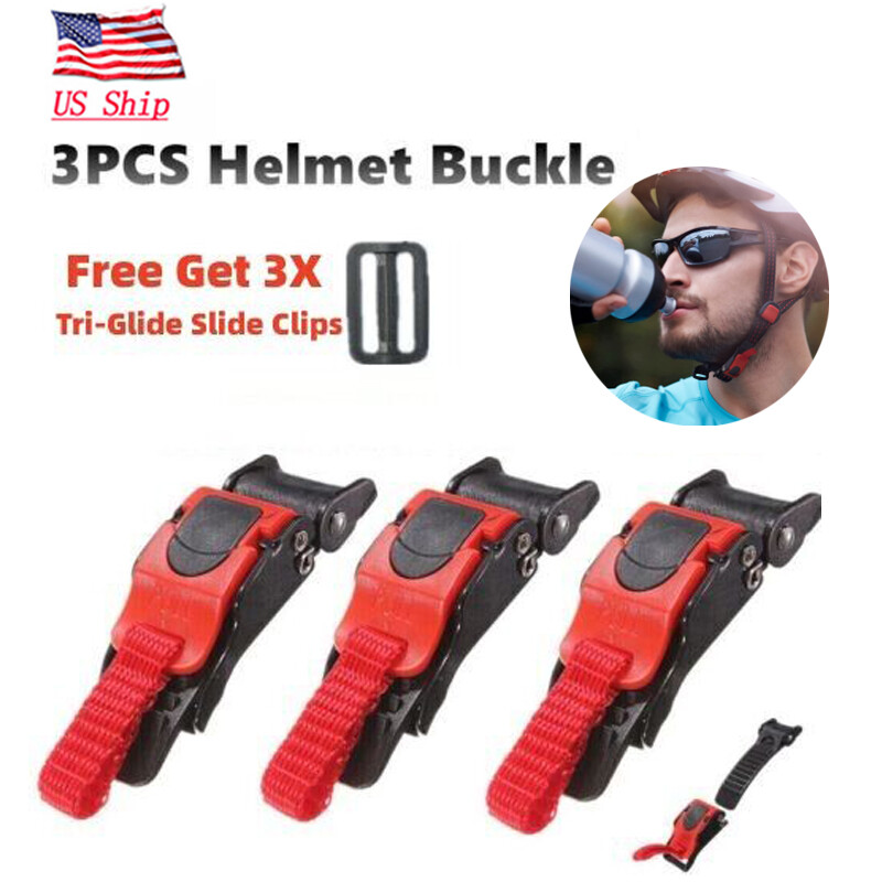 3Set Replacement Helmet Quick Release Clip Chin Strap Pull Buckle MotorcycleBike