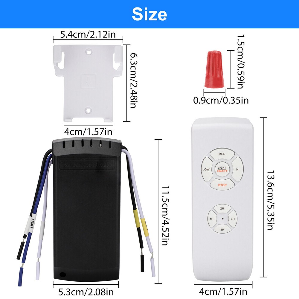 Universal Wireless 15M Timing Remote Control Receiver Ceiling Fan Lamp Light Kit