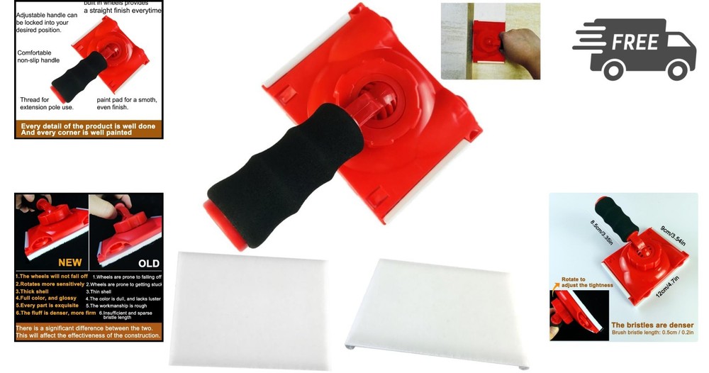 Paint Edge Trimmer Plus Two Pad Replacements Edge Painting Tool Wall Ceilings