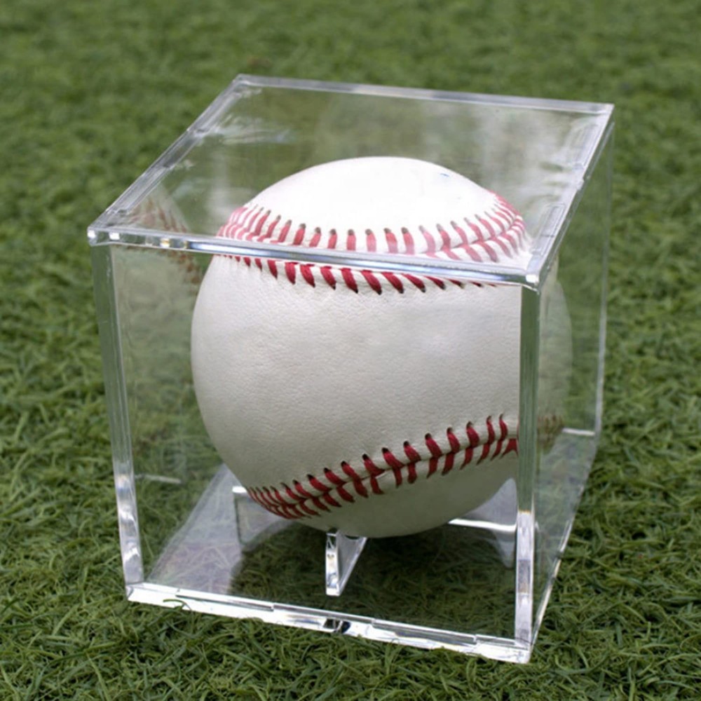 4 Pack Acrylic Baseball Display Case - UV Protected Baseball Holder for Display,