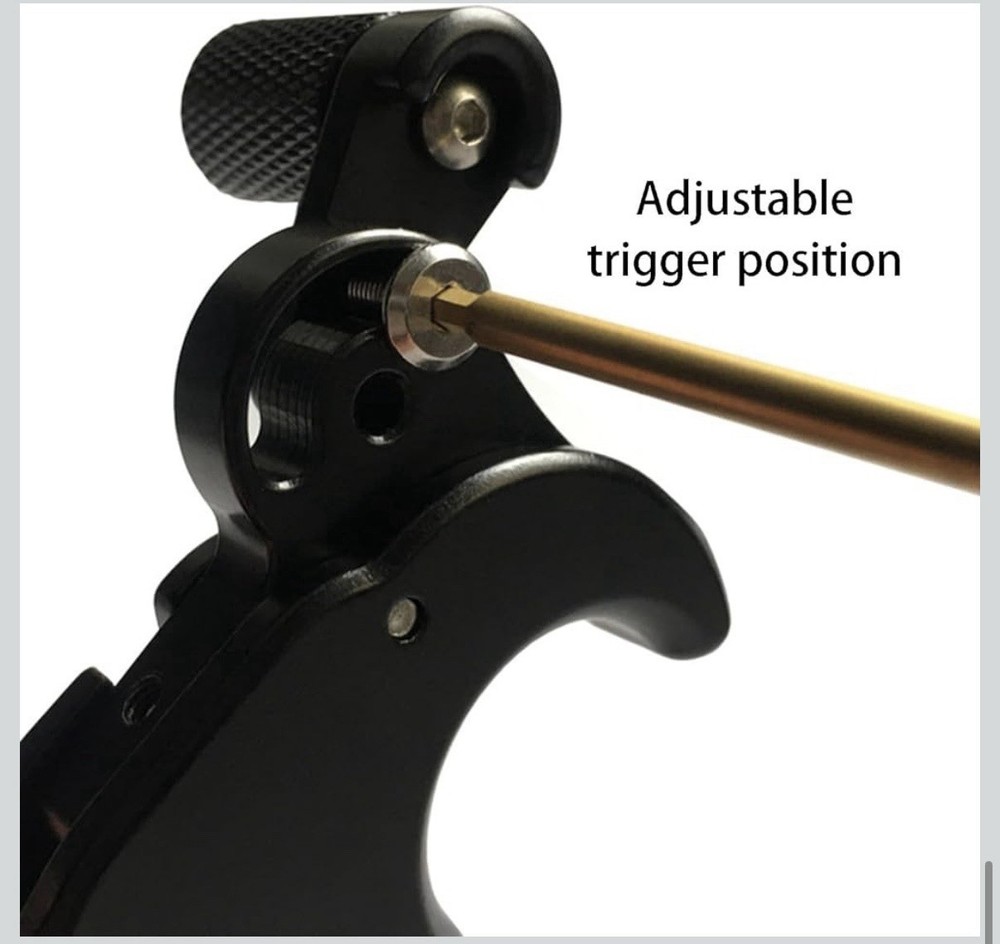 4-Finger Thumb Release Archery Aid Adjustable Trigger 360° Rotating Head